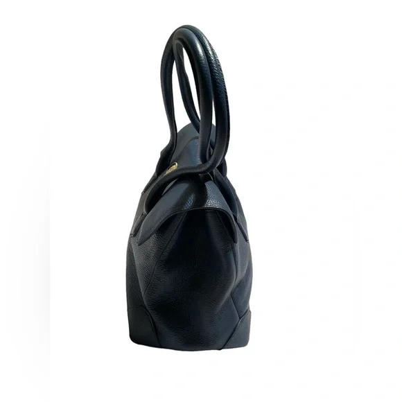 Roberto Cavalli Women’s Double Leather Handle Pebbled Blue Handbag - Picture 6 of 16